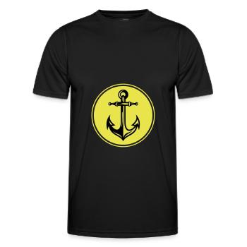 Anker Hafen Symbol - Männer Funktions-T-Shirt - Schwarz - Vorne - AI Model Male 178 dark (178cm)
