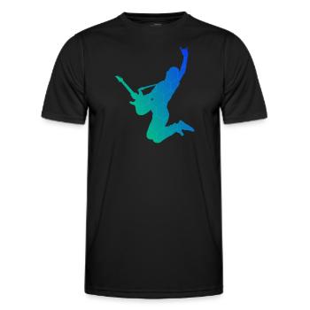 classical guitar guitar acoustic guitar - Men's Functional T-Shirt - black - Front - AI Model Male 178 dark (178cm)