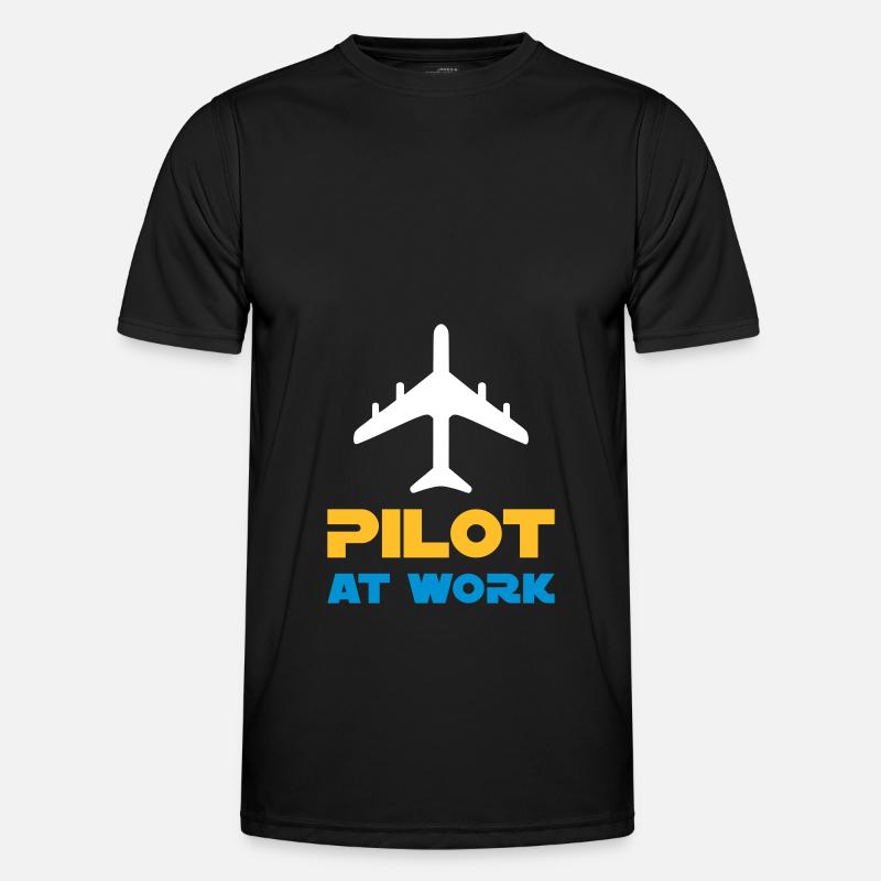 Pilot at work (Flugzeug) Männer Funktions-T-Shirt