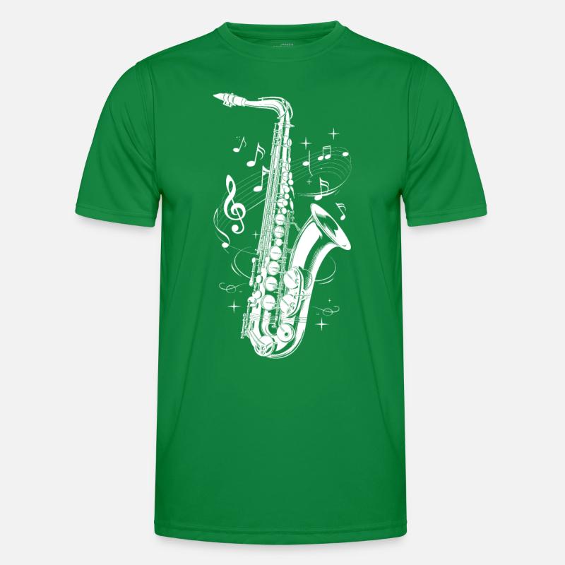 Saxophone with notes Men's Functional T-Shirt