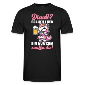 Licorne Dirndl Chemise Traditionnelle Costumes Traditionnels - T-shirt sport Homme - noir - Devant - AI Model Male 178 dark (178cm)