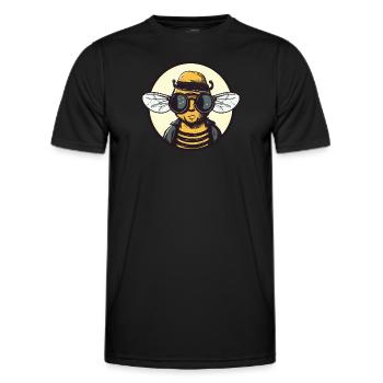 Biene Sonnenbrille Brummer Honigbiene - Männer Funktions-T-Shirt - Schwarz - Vorne - AI Model Male 178 dark (178cm)
