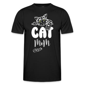 Maman chat - T-shirt sport Homme - noir - Devant - AI Model Male 178 dark (178cm)