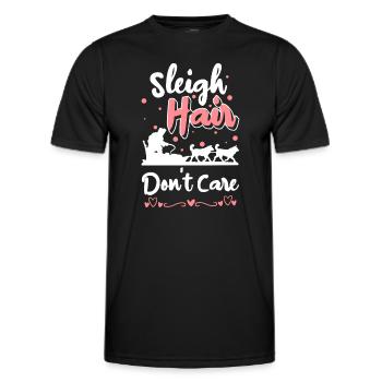 Tobogganing Christmas Winter Sports Wooden Sledge - Men's Functional T-Shirt - black - Front - AI Model Male 178 dark (178cm)