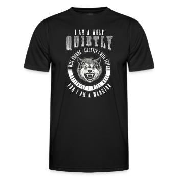 Wolf Nordisch Mond - Männer Funktions-T-Shirt - Schwarz - Vorne - AI Model Male 178 dark (178cm)
