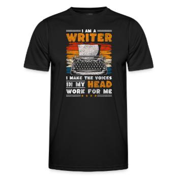 Writer Books Fantasy Book Author - Men's Functional T-Shirt - black - Front - AI Model Male 178 dark (178cm)