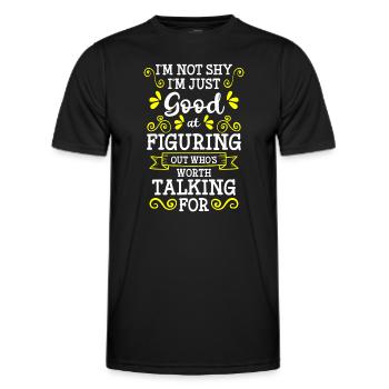 Shy, misanthrope, antisocial - Men's Functional T-Shirt - black - Front - AI Model Male 178 dark (178cm)