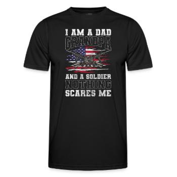 Militär Land Dog Tag Weltfrieden - Männer Funktions-T-Shirt - Schwarz - Vorne - AI Model Male 178 dark (178cm)