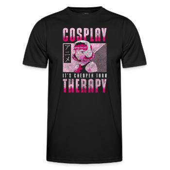 Déguisement Manga Gamer - T-shirt sport Homme - noir - Devant - AI Model Male 178 dark (178cm)
