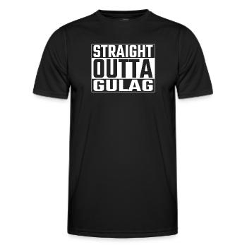 Straight Outta Gulag USSr Russia - Men's Functional T-Shirt - black - Front - AI Model Male 178 dark (178cm)