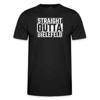 Straight Outta Bielefeld Bielefelder - Männer Funktions-T-Shirt - Schwarz - Vorne - AI Model Male 178 dark (178cm)