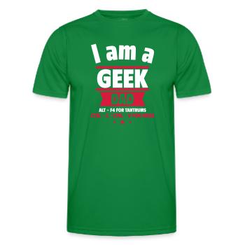 Papa geek : ALT+F4 pour les caprices, cadeau de fête des pères - T-shirt sport Homme - vert - Devant - AI Model Male 178 dark (178cm)