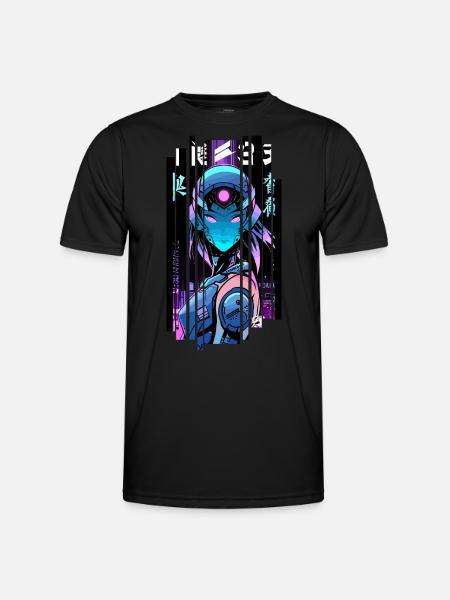 Cyborg Woman Futuristic Robot - Men's Functional T-Shirt - black