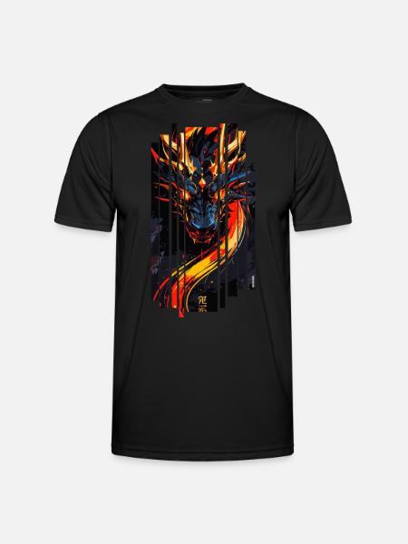 Red fantasy dragon - Men's Functional T-Shirt - black