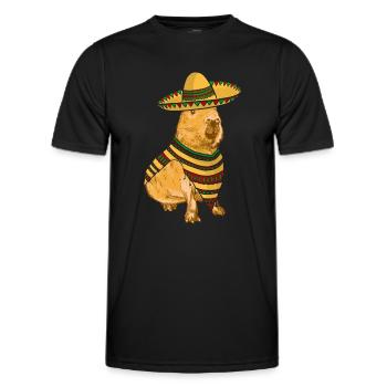 Capybara mexicain - T-shirt sport Homme - noir - Devant - AI Model Male 178 dark (178cm)