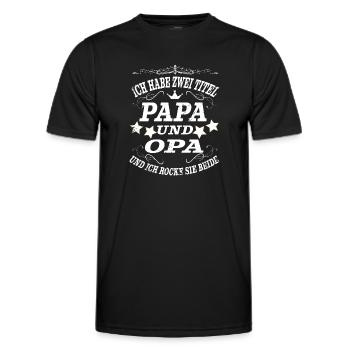 Papa Opa Titel Spruch Großvater - Männer Funktions-T-Shirt - Schwarz - Vorne - AI Model Male 178 dark (178cm)
