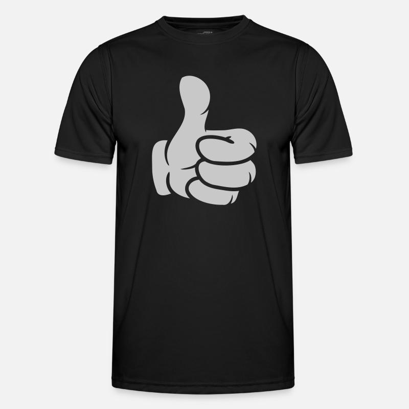 Hand thumbs up comic - Men's Functional T-Shirt - black