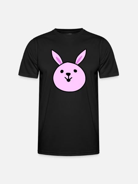Cute pink rabbit - Men's Functional T-Shirt - black