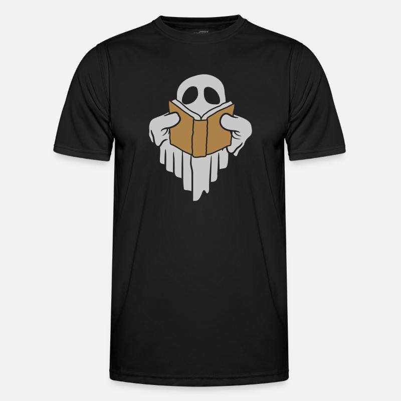Lesender Geist Buch Comic - Männer Funktions-T-Shirt - Schwarz