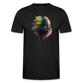 Rainbowtree-Nature-Girl - Men's Functional T-Shirt - black - Front - AI Model Male 178 dark (178cm)