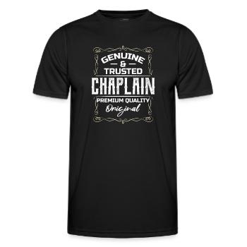 Genuine And Trusted Chaplain Premium Quality - Men's Functional T-Shirt - black - Front - AI Model Male 178 dark (178cm)