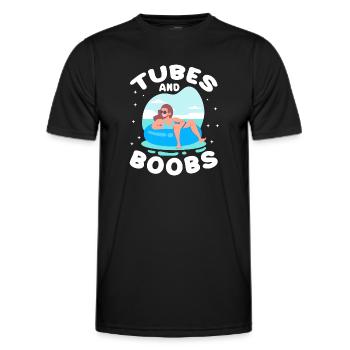Tubes And Boobs Tube Floating River Floater - Männer Funktions-T-Shirt - Schwarz - Vorne - AI Model Male 178 dark (178cm)