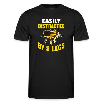 Funny Easily Distracted - Tarantula Pet Arachnid - Männer Funktions-T-Shirt - Schwarz - Vorne - AI Model Male 178 dark (178cm)