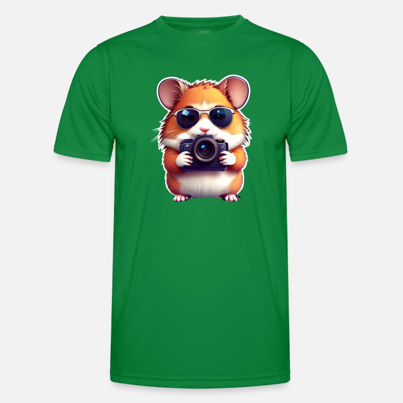 Fotografierender Hamster mit Kamara Männer Funktions-T-Shirt