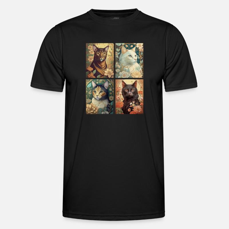 Chats dans le style d'Alphonse Mucha T-shirt sport Homme