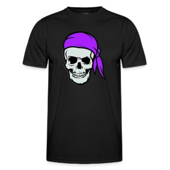 skull pirat - Männer Funktions-T-Shirt - Schwarz - Vorne - AI Model Male 178 dark (178cm)