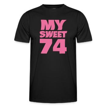 Sweet 74 - Männer Funktions-T-Shirt - Schwarz - Vorne - AI Model Male 178 dark (178cm)