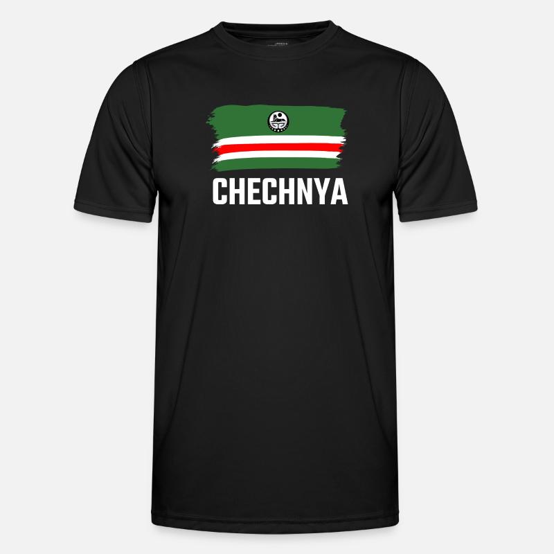 Chechnya Chechen Tschetschenien Tschetschene Flag - Männer Funktions-T-Shirt - Schwarz