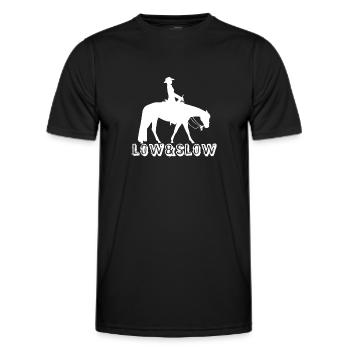 Low and slow Pleasure Westernreiten - Männer Funktions-T-Shirt - Schwarz - Vorne - AI Model Male 178 dark (178cm)
