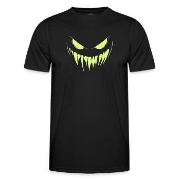visage pour halloween, visage terrifiant, fête - T-shirt sport Homme - noir - Devant - AI Model Male 178 dark (178cm)