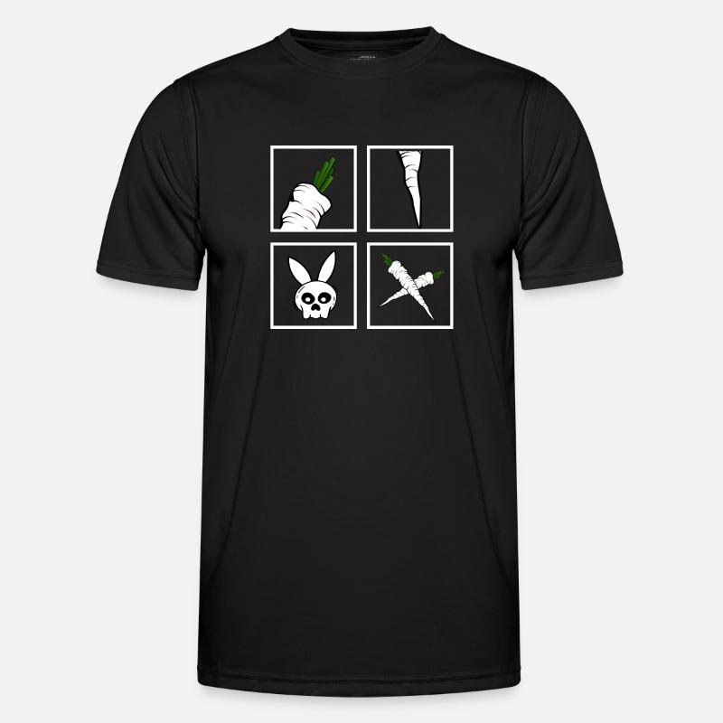 vegan rabbit with carrot - Men's Functional T-Shirt - black