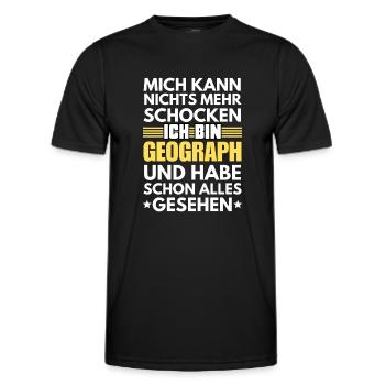 Non-shockable geographer - Men's Functional T-Shirt - black - Front - AI Model Male 178 dark (178cm)