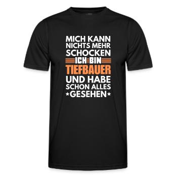 Nicht schockbarer Tiefbauer - Männer Funktions-T-Shirt - Schwarz - Vorne - AI Model Male 178 dark (178cm)