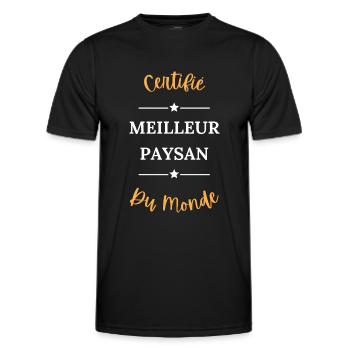 Certifié meilleur paysan du monde - T-shirt sport Homme - noir - Devant - AI Model Male 178 dark (178cm)