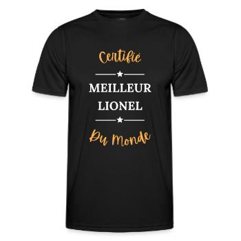 Certifié meilleur lionel du monde - T-shirt sport Homme - noir - Devant - AI Model Male 178 dark (178cm)