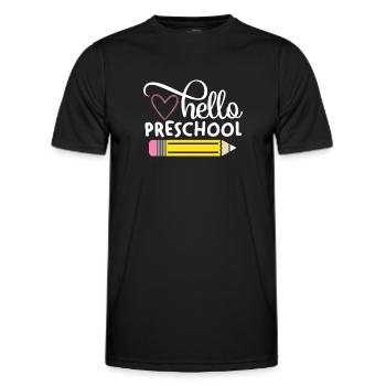 Bonjour préscolaire - T-shirt sport Homme - noir - Devant - AI Model Male 178 dark (178cm)