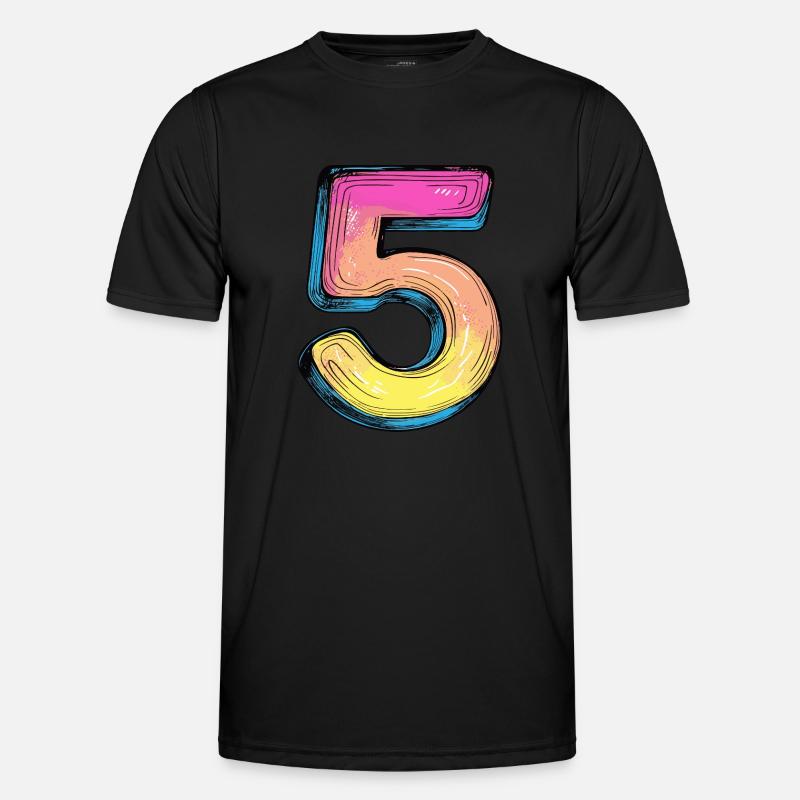 5 Number Comic - Men's Functional T-Shirt - black