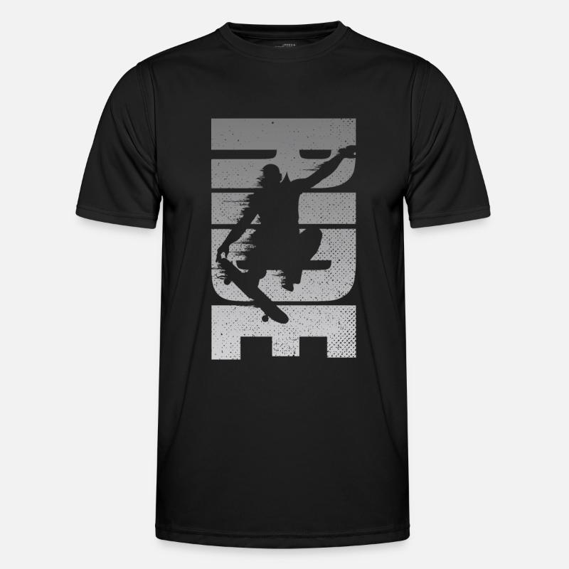 Skateboarding Retro Skateboarder Distressed - Men's Functional T-Shirt - black