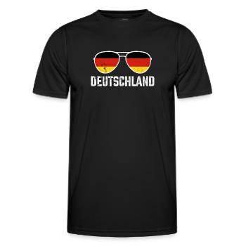 Deutschland Germany Sonnenbrille Germania Flagge - Männer Funktions-T-Shirt - Schwarz - Vorne - AI Model Male 178 dark (178cm)
