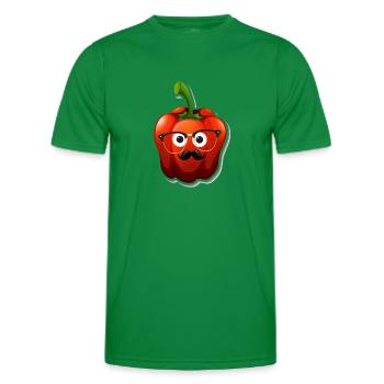 Habanero,chilli, Brille,nerdbrille,Bart,illu - Männer Funktions-T-Shirt - Kelly Green - Vorne - AI Model Male 178 dark (178cm)