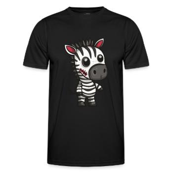 Zebra Halloween Lustig Zombie - Männer Funktions-T-Shirt - Schwarz - Vorne - AI Model Male 178 dark (178cm)