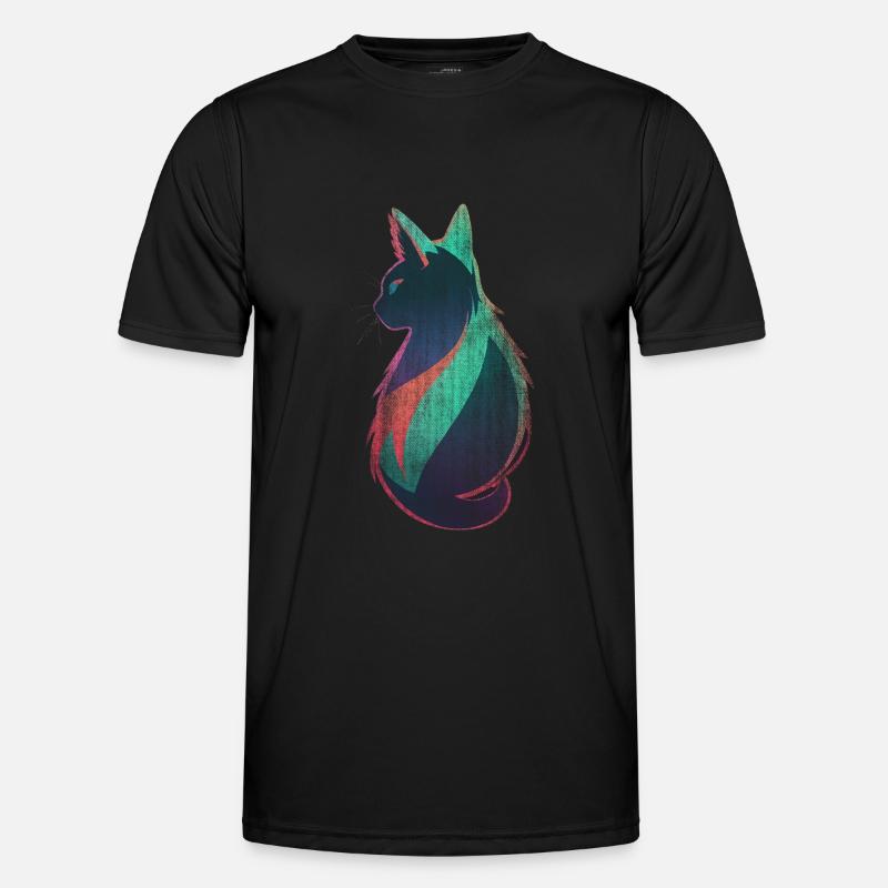 Neon Katze Kunst Männer Funktions-T-Shirt