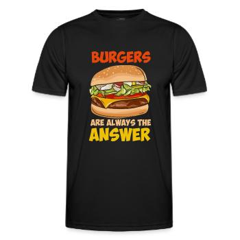 Burgers Are Always The Answer - Männer Funktions-T-Shirt - Schwarz - Vorne - AI Model Male 178 dark (178cm)