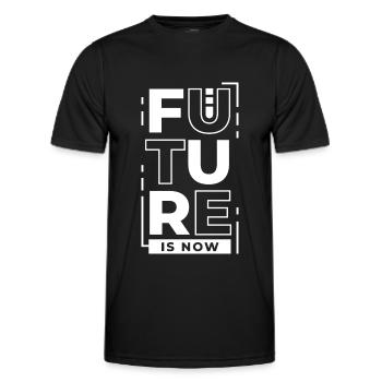 The Future is now the future is now saying - Men's Functional T-Shirt - black - Front - AI Model Male 178 dark (178cm)