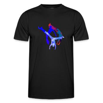 capoeira,sport,graffiti,bunt,malerei - Männer Funktions-T-Shirt - Schwarz - Vorne - AI Model Male 178 dark (178cm)