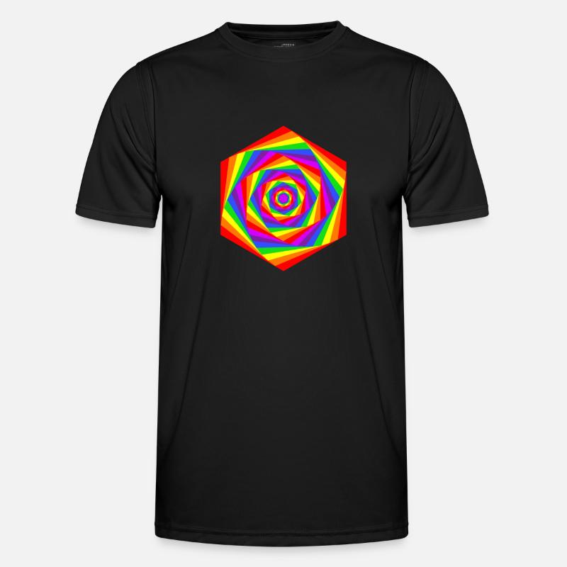 Rainbow hexagon Men's Functional T-Shirt